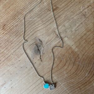 Vintage Tiffany and Co Double Heart Turquoise Necklace